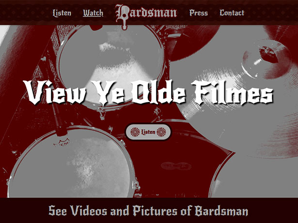 Website design for Bardsman band