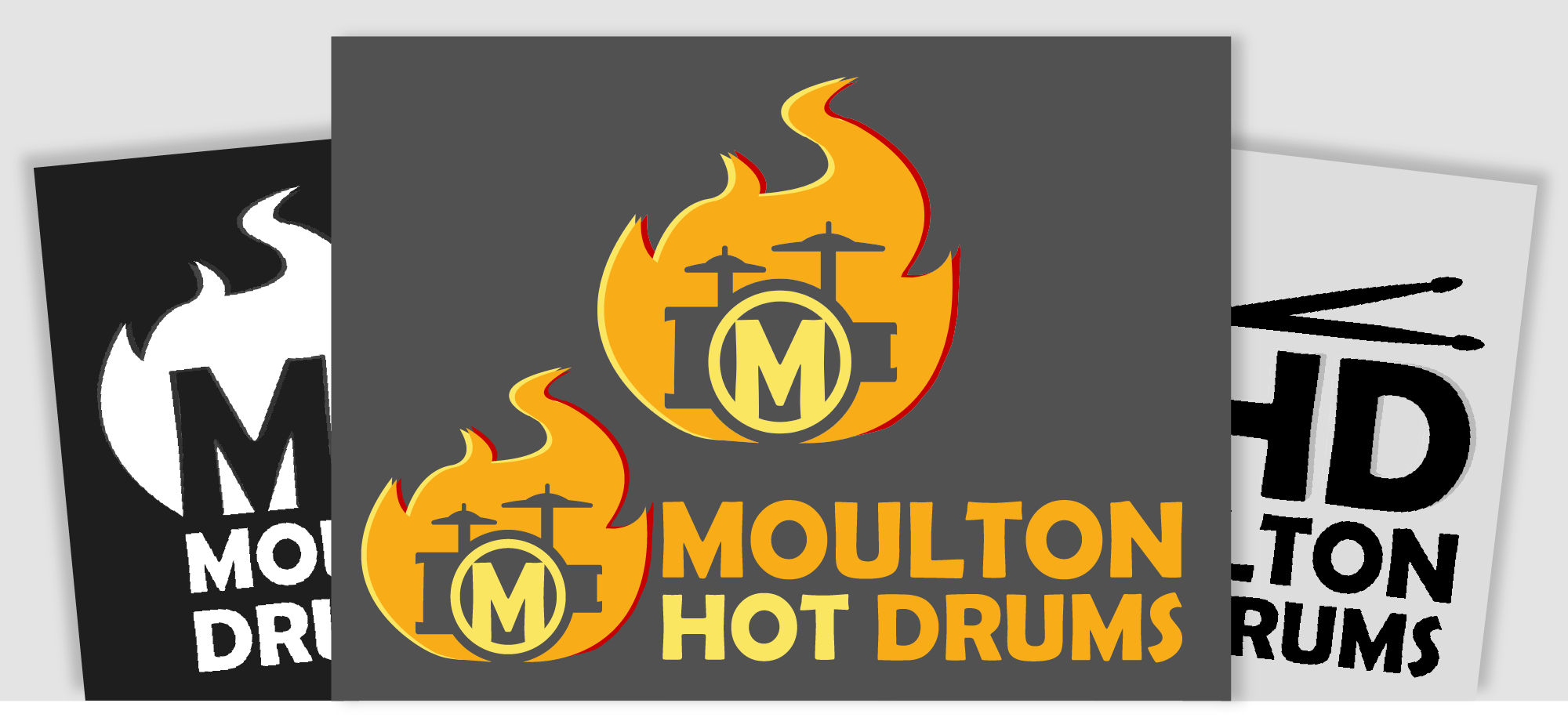 Graphic and logo design examples for Moulton Hot Drums