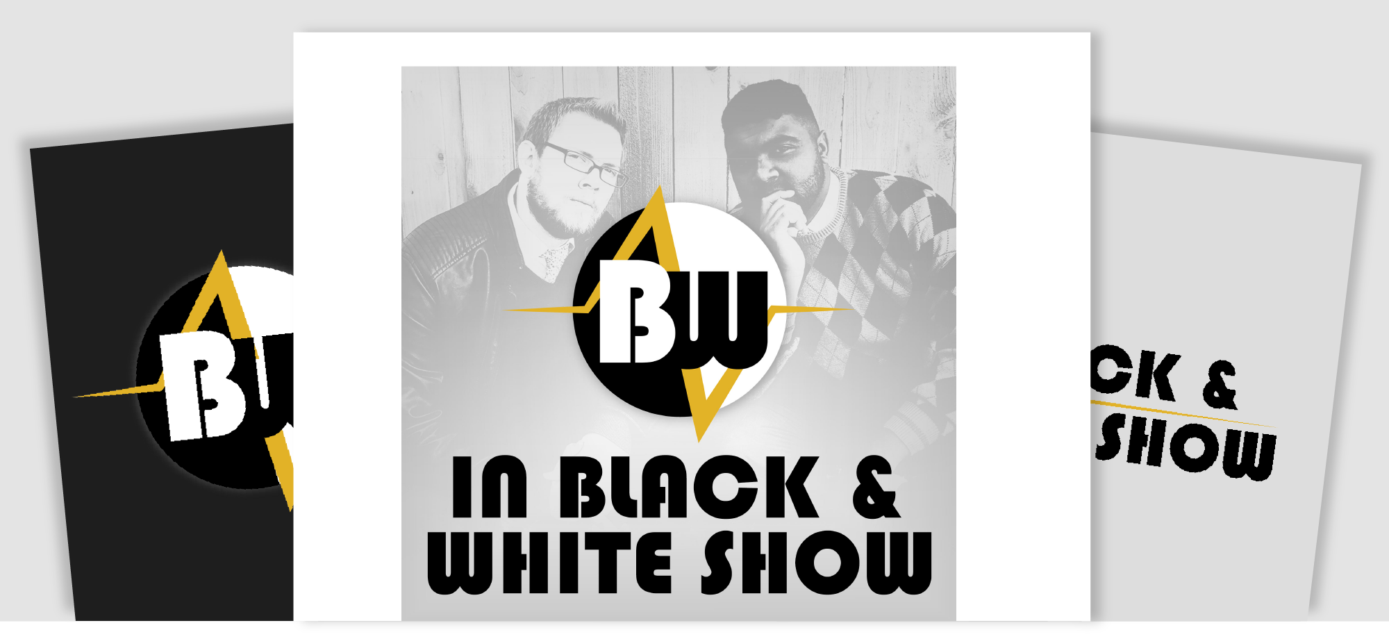 Example of logo and graphic design for podcast In Black & White Show